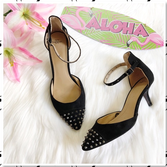 Zara Shoes - Zara d’Orsay Pointed Toe Studded Kitten Heel